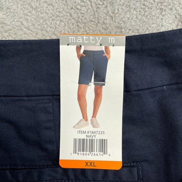 NEW Matty M Women's Size XXL Navy Cotton Blend Bermuda Shorts - Picture 6 of 8